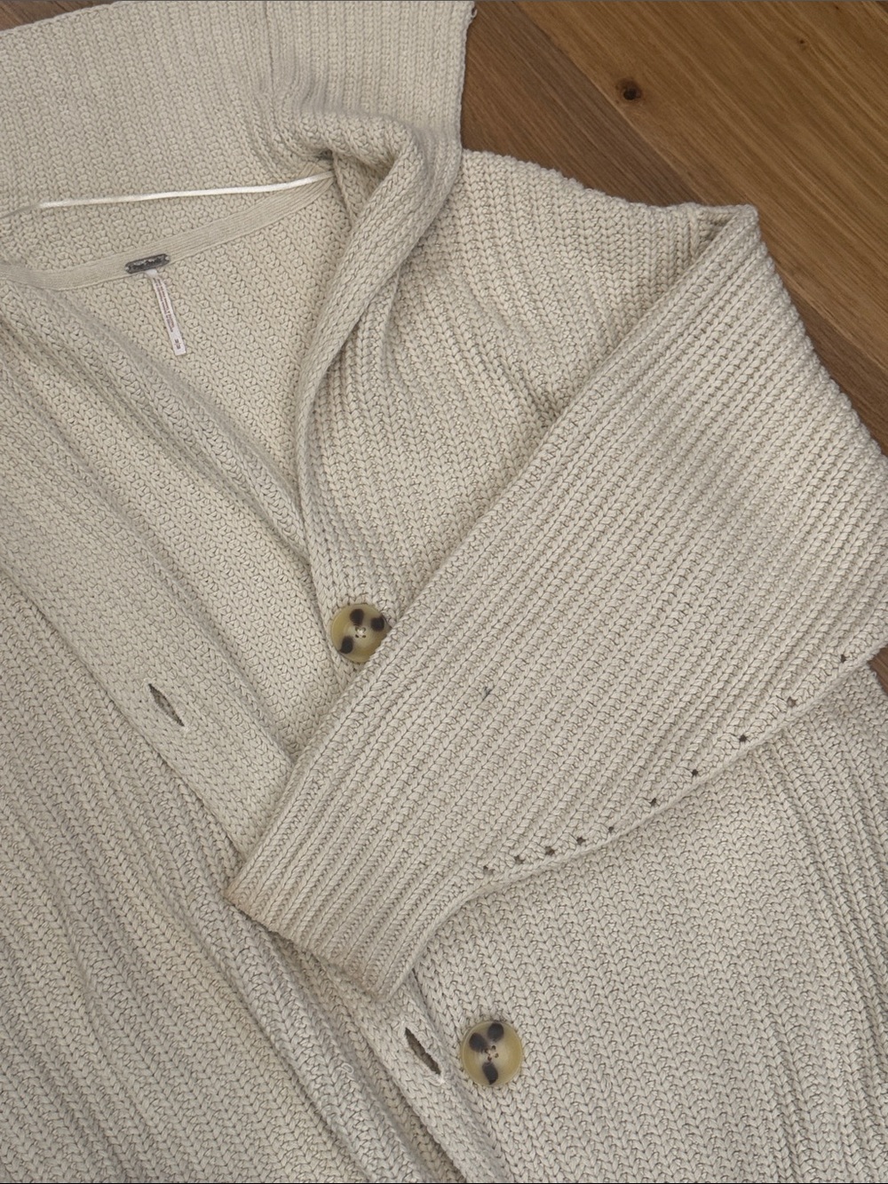 Free People Cream Chunky Cardigan Sweater - Picture 5 of 5
